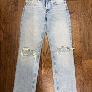 Zara Light Blue Distressed Women Jeans